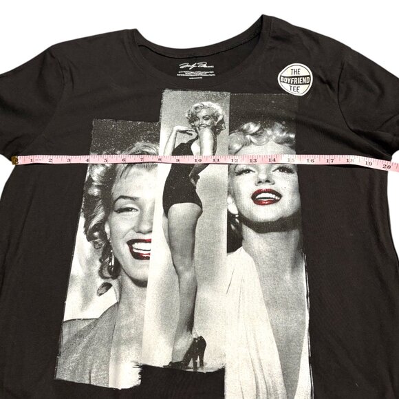 Marilyn Monroe Juniors sz XL short sleeve black t-shirt the Boyfriend Tee NWT - Picture 7 of 8